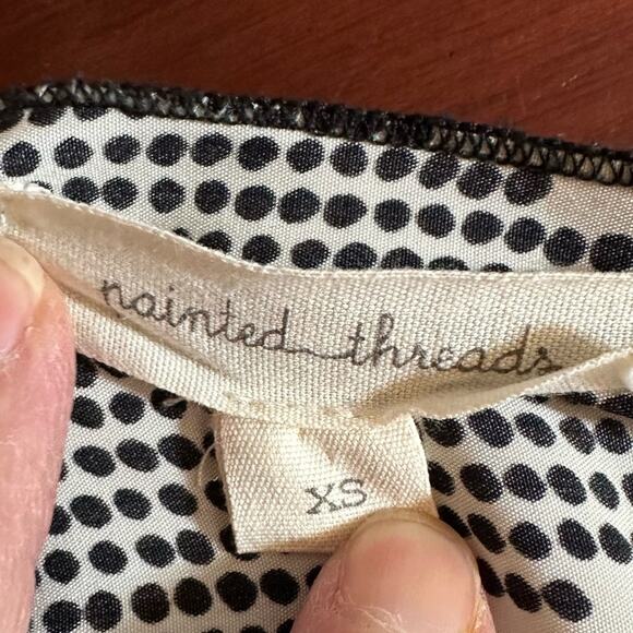 Painted Threads Open Front Kimono Coverup Summer Cream Black Tribal USA Poly - Picture 6 of 10